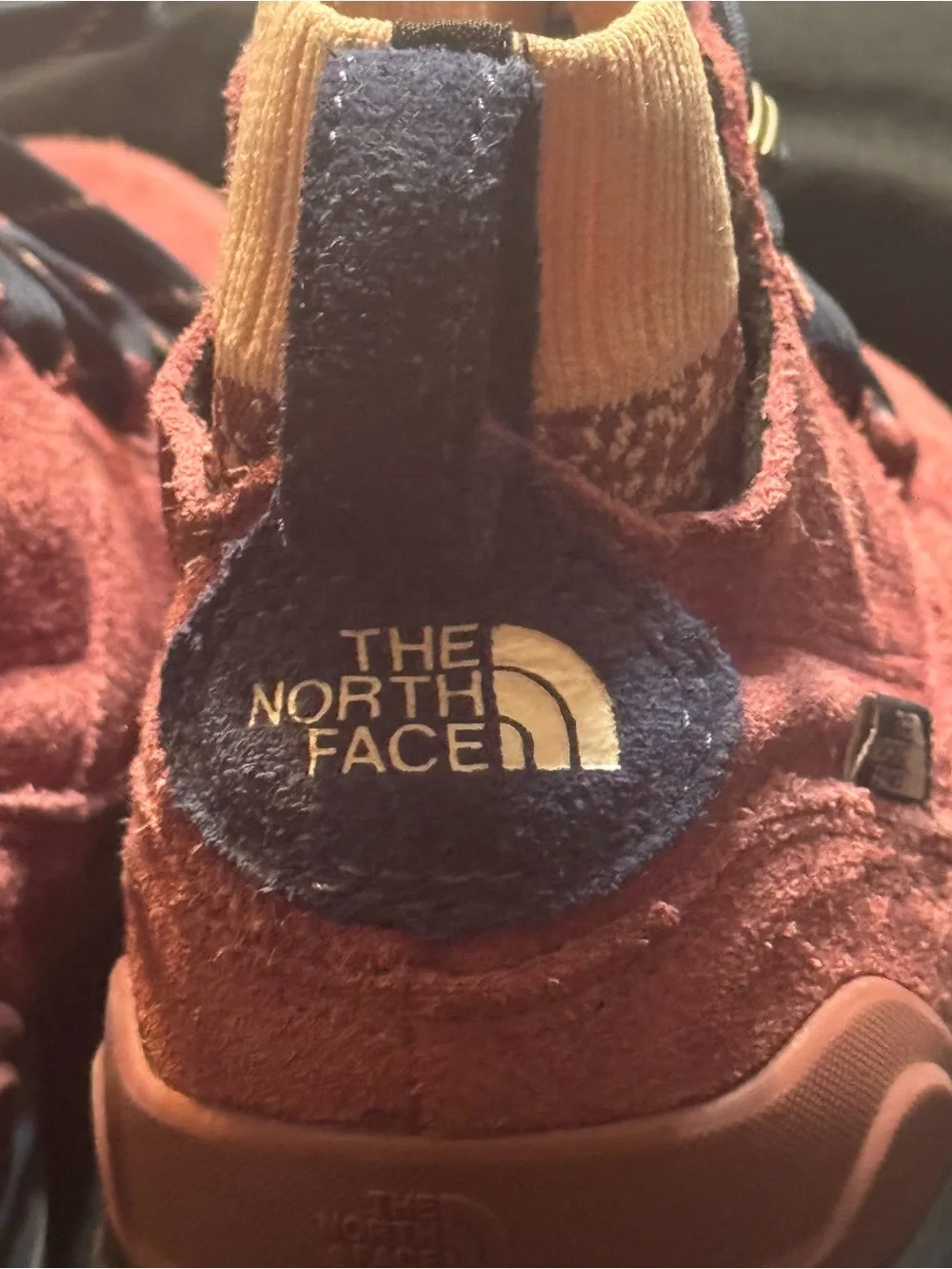 The North Face Rust Red and Navy Suede Winter Boots